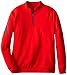 adidas Golf Boys 3 Stripes 1/2 Zip Shirt, Red/Night Marine, Medium
