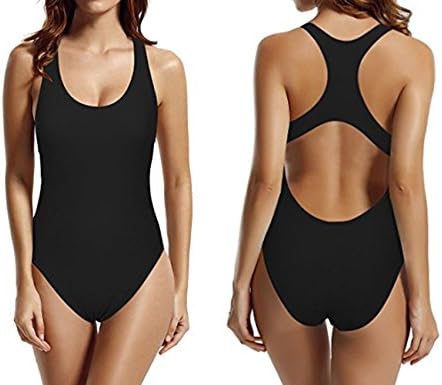 Women's Swimwear One Piece Swimsuit Retro Solid Color Sexy features Back Beach Swimsuit