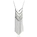 HUIMEI Chevron Three V Shaped Long Chain Pendant Necklace with Tassel