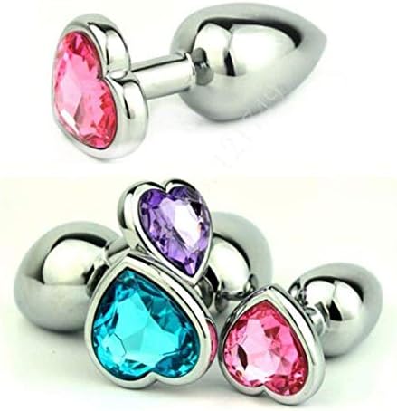 IUHBN Tshirt Būtt Play Plug Mini Size Heart Shaped Stainless Steel Crystal Anál Plug Jewelry Būtt Plug Anál Sexc Toys for Couples,Transparent