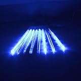CNSUNWAY Meteor Shower Rain Lights, 8 Tubes 144 LED(11.8 inch/Tube), Total Length 137