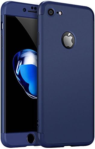 iPhone 7 Case Back Cover Ultra Slim All-around Protective Shockproof Reinforced Anti-Scratch Dual Layer Hard Case (Blue)