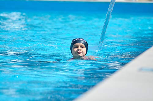 Swim Caps for Long Hair Kids - Swimming Cap for Girls Boys Kids Teens with Long Curly Hair Braids Dreadlocks - 100% Silicone Hypoallergenic Waterproof Swim Hat (Black, Medium)