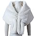 Caracilia Warm Faux Fur Wedding Shawl Wrap for Wedding Party Show CA95 , Ivory , Small