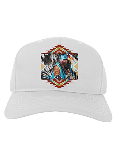 TooLoud Native American Dancer 2 Adult Baseball Cap Hat - White