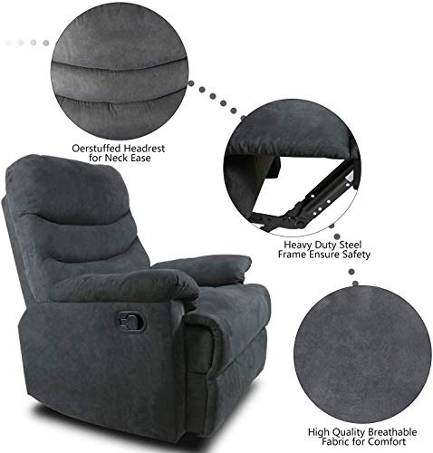 2 Recliner+Chair+Microfiber+Recliners+Overstuffed