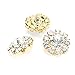 Wholesale 24PCS 16MM Gold Plated Metal Clear Rhinestone Glass Buttons Supplies Bulk for Craft (Shank)