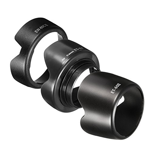 MASUNN Ew-60C Ii Et-60 Ii Es-62 Ii Lens Hood For Canon Ef 18-55Mm 55-250Mm 50Mm F1.8 Ii