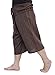 Thai Fisherman Pants Yoga Trousers Free Size 3/4, Dark Brown, Size No Size