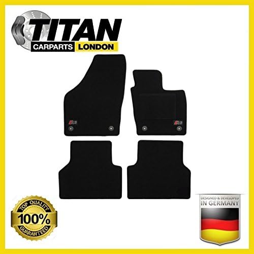 BLACK HEAVY DUTY LOGO CAR FLOOR MATS FOR Q3 2012>UP 4 PIECE SET