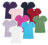 City Threads Girls' 100% Cotton Short Sleeve Puff Tee Tshirt For School & Play