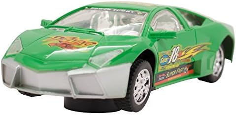 TECHEGE Toys Green Racing Lambo Super Car Self Driving Bump'n'Go Race Car Realistic Sounds Flashing Lights