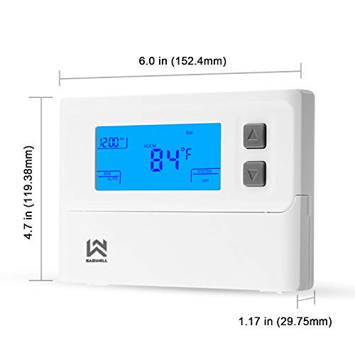 Nonprogrammable Thermostat, Heat Pump Thermostat 24 Volt with Backlit