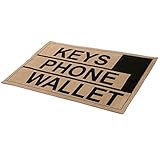 2 x 3 ft Brown Polyester KEYS PHONE WALLET Funny Reminder Doormat / Novelty Non-Slip Floor Mat - MyGift