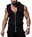 COOFANDY Men's Workout Hooded Tank Tops Zip Up Bodybuilding Fitness Muscle T Shirt Sleeveless Gym Hoodie