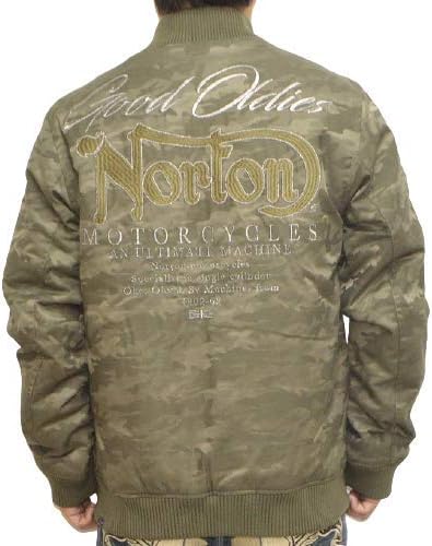 Amazon ノートン Norton 服 アパレル 3n1700 ラメ使い迷彩ジャガード 中綿 Ma 1 ジャケット カーキ色 バイク バイカー 刺繍 プリント メンズ アウター コート ジャケット 通販