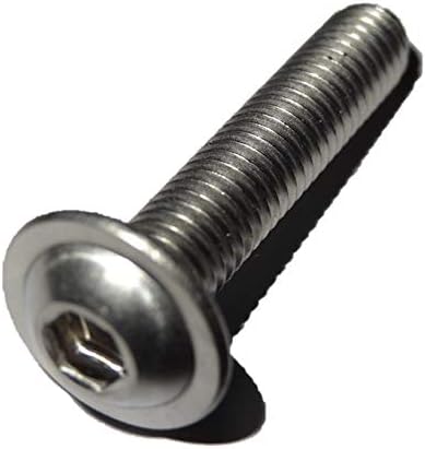 Panhead Screws with Flange M3 - ISO 7380/2 - A2 Stainless Steel - Hexagon Socket - Lengths from 6 mm to 50 mm - V2A - Lens Flange Head Screws