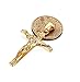 Stainless Steel Cross Necklace Jesus Christ Crucifix Pendant for Men and Women(Gold)