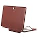 MOSISO Compatible with MacBook Air 15 inch M4 A3241 M3 A3114 M2 A2941 2025 2024 2023/ Pro 15 Case A1990 A1707 2019-2016, PU Leather Portfolio Protective Stand Cover Sleeve with Clear Strip, Brown