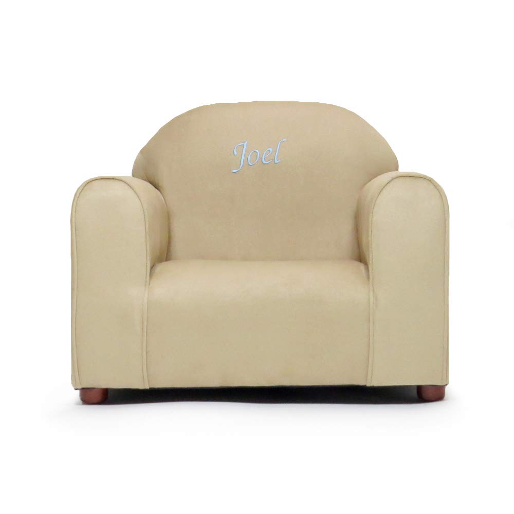 Upholstered Personalized Kids Chair Microfiber Suede Khaki Buy Online In Andorra At Andorradesertcartcom Productid 107168009