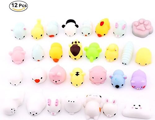 12 PCS Squishy Squeeze Stretchy Toys Animal Healing Toy- No Duplicates- Kawaii Cute Slow Rising Animal Hand Toy -Colorful Seals Stress Pressure Vent Hand Toy