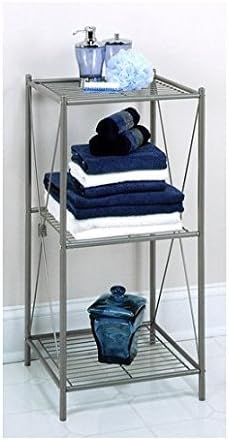 3-Shelf Durable Metal Bath Shelves, Bathroom Cabinet, Silver