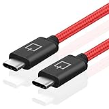 USB-C to USB-C Cable, CablePlux USB Type C to Type-C 3.1 Gen1 (6.6ft/2m Red) Braided Cord with Fast Charge and PD for Galaxy Note 8 & S8, Huawei Mate 10, HTC U11 Plus, LG V30, Google Pixel 2 XL