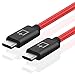 USB-C to USB-C Cable, CablePlux USB Type C to Type-C 3.1 Gen1 (6.6ft/2m Red) Braided Cord with Fast Charge and PD for Galaxy Note 8 & S8, Huawei Mate 10, HTC U11 Plus, LG V30, Google Pixel 2 XL