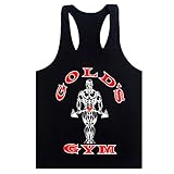 TECOFFER 2017 Gold's Gym Tank Top Muscle Bodybuilding Fitness Sport Workout Vest (Black, L)