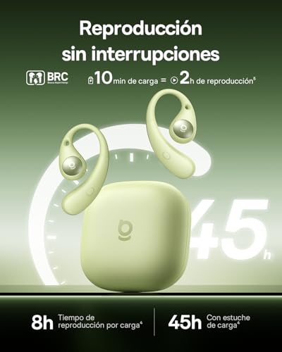 Eli Sport2 Auriculares Open Ear, Auriculares Deportivos de Conducción Aérea con Curva de Confort en S, 45H de Reproducción, SuperBass 2.0, IPX7, Bluetooth 6.0, Llamadas Claras con 4 Mic AI
