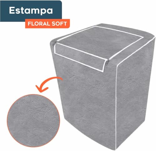 Capa Para Maquina De Lavar Brastemp Eletrolux Consul 12Kg 13Kg 14Kg 15Kg 16Kg 17Kg Impermeável Forrada Com Zíper Proteção UV Material Super Resistente E Perolizado de Alta Qualidade (PRETO, G)