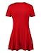 MBJ WT769 Womens V Neck Trapeze Tunic M RED