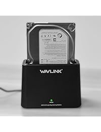 Wavlink estación base para disco duro externo USB 3.0 a SATA para SATA I  II  III HDD SSD de 2.5   3.5 pulgadas, compatible con 8TB y UASP, sin herramientas, negro