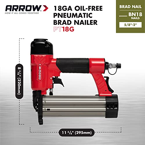Arrow PT18G Gauge OilFree Pneumatic Brad Nailer Small Light Trim and