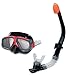 Intex Surf Rider Adult Swimming & Diving Mask Snorkel Set, Black/Red (2 Pack)