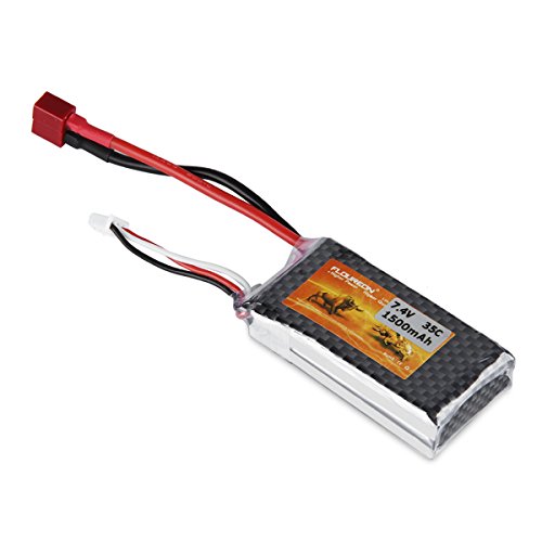 FLOUREON 2S 7.4V 1500mAh 35C Lipo Battery Pack RC Battery with Dean T Plug for RC Car RC Truck RC Truggy RC Boat Helicopter RC Hobby