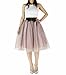 YSJERA Lady's Organza Princess Skirt Bowknot A Line Pleated Midi/Knee Length Tutu Party Skirts (M,Blush)
