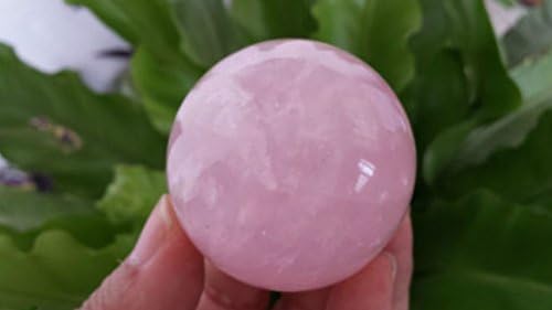 NATURAL PRETTY ROSE QUARTZ CRYSTAL SPHERE BALL HEALING 40mm+stand