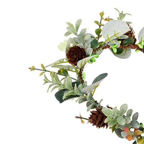 Flower Crown Hair Wreath Floral Garland Headband Halo Headpiece with Ribbon Wedding Festival Party