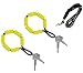 Koala Lifestyle Chums Floating Neoprene Keyring Boat Keychain | Waterproof Marine Key Chain Float Buoy Boating Accessory | Floatable Foam Key Fob for Water Sports | 2pk Bundle + Lanyard, Yellow