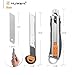 MulWark Heavy Duty Zinc-Alloy SK4 Snap-Off Easy Loading Retractable Razor Utility Knife Multi Box Cutter for Carpet, Rope, Cardboard,Drywall-15 Sharp Rust-Proof Blades Included with Metal Safety Lock