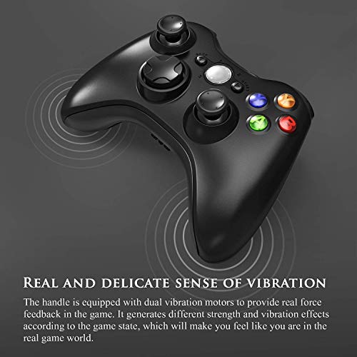 Diswoe Xbox 360 Wireless Controller, 2.4GHZ Xbox 360 Game Controller Gamepad Buttons Improved Ergonomic Design Joypad Gamepad Controller for Microsoft Xbox & Slim 360 PC Windows 7,8,10 - Thumbnail 2