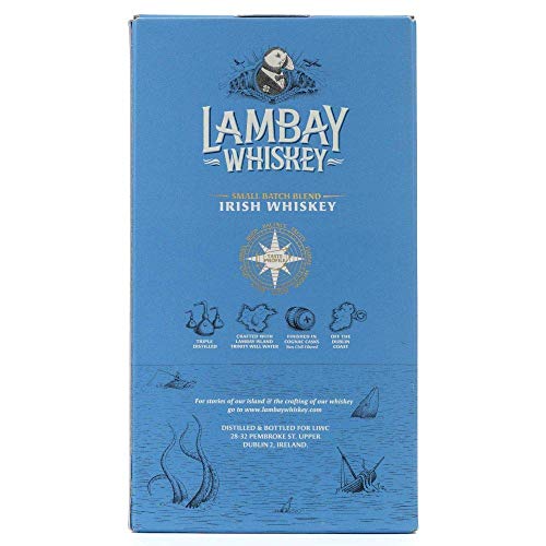 LAMBAY IRISH WHISKEY, Small Batch Blend, dreifach destilliert, fruchtig & nicht torfig mit Geschenkverpackung - 40° 70cl - Saint Patrick Deal – Bild 6