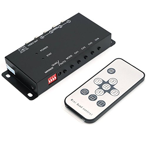 WiseupTM 4Ch Mini Mobile Video Quad Video Processor for Vehicle Cameras with Image Mirror Function