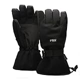 FGN Ski Gloves for Men Waterproof, Outdoor Sport Snowboard Winter Thinsulate Gloves with Zipper Pocket,Size L-One Size Fits All