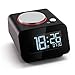 Homtime Bedside Alarm Clocks with Dual USB Charging Port for Bedroom Small Alarm Clock Snooze Dimmable Black(with AC Adapter)