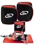 Fit Viva Ankle Weights Set - Wrist Weights for Women and Men (1, 2, 3 lbs) - Perfect for Weight Lifting, Core & Leg Training or Cardio - Great GlFT (2 x 1 lb)