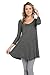 Frumos Womens Tunic Tops For Leggings V-Neck Top SA-Charcoal 3X-Large