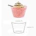 GOLF 100Pcs Cupcake Wrappers | Artistic Bake Cake Paper Filigree Little Vine Lace Laser Cut Liner Baking Cup Wraps Muffin CaseTrays for Wedding Party Birthday Decoration (Pink)