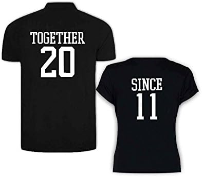 YaYa cafe Valentine Couple T Shirts Together Since 2011 100% Men Women for Girlfriend Boyfriend Husband Wife Gifts